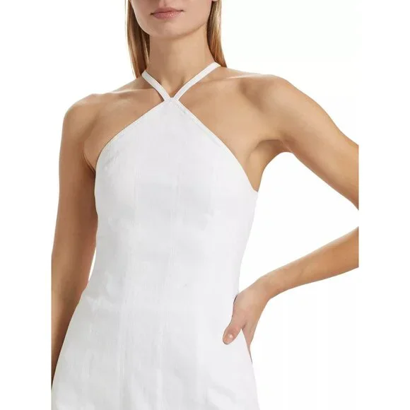 🆕 Cinq à Sept Hadley Halter Mini Dress Scalloped Hem White 14 - Picture 9 of 16